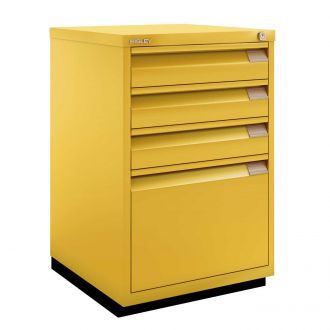 4 Drawer F Series Flush Front Filing Cabinet - Bisley Yellow