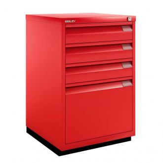 4 Drawer F Series Flush Front Filing Cabinet - Cardinal Red