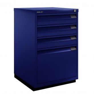 4 Drawer F Series Flush Front Filing Cabinet - Oxford Blue