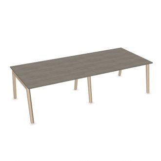 Flow 10 Person Meeting Table - Ash Stained Light Grey Legs
