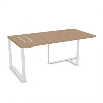 Flow Left-Handed Executive Desk - White Frame