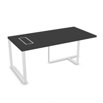 Flow Executive Desk-Melamine - Dark Grey
