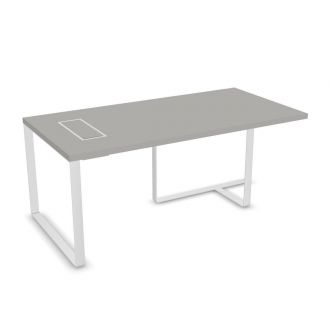 Flow Executive Desk-Melamine - Pearl Grey