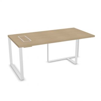 Flow Executive Desk-Melamine - Whitened Oak