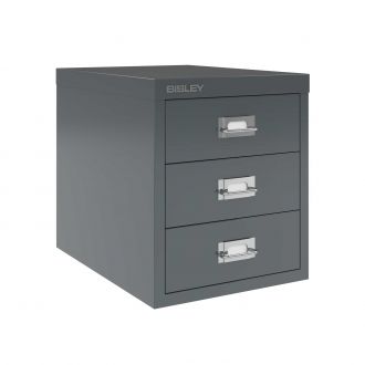 3 Drawer Bisley Multi-Drawer Cabinet - Anthracite Grey
