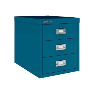 3 Drawer Bisley Multi-Drawer Cabinet - Azure