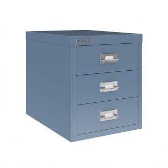 3 Drawer Bisley Multi-Drawer Cabinet-Bisley Steel - Bisley Blue