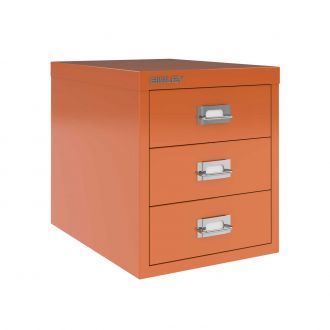 3 Drawer Bisley Multi-Drawer Cabinet-Bisley Steel - Bisley Orange