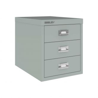3 Drawer Bisley Multi-Drawer Cabinet - Silver
