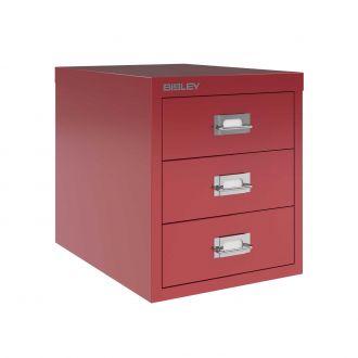3 Drawer Bisley Multi-Drawer Cabinet - Cardinal Red
