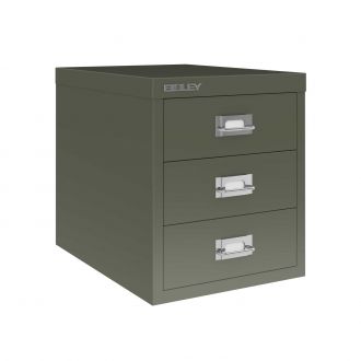 3 Drawer Bisley Multi-Drawer Cabinet-Bisley Steel - Olive Green