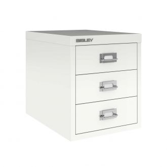 3 Drawer Bisley Multi-Drawer Cabinet - Traffic White