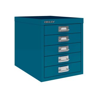 5 Drawer Bisley Multi-Drawer Cabinet - Azure