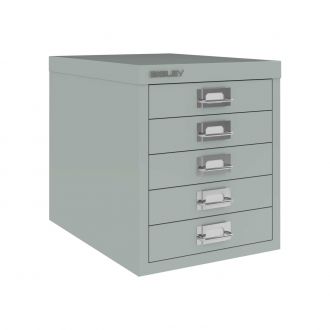 5 Drawer Bisley Multi-Drawer Cabinet - Silver