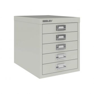 5 Drawer Bisley Multi-Drawer Cabinet - Light Grey