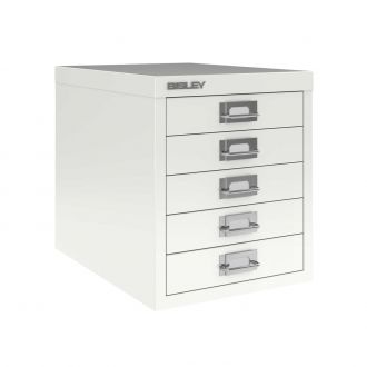 5 Drawer Bisley Multi-Drawer Cabinet - Traffic White