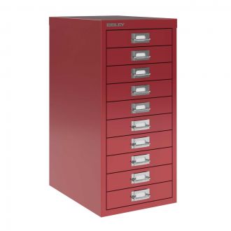 10 Drawer Multi-Drawer Cabinet - Bisley A3 - Cardinal Red