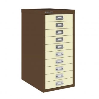 10 Drawer Multi-Drawer Cabinet - Bisley A3-Bisley Steel - Coffee and Cream