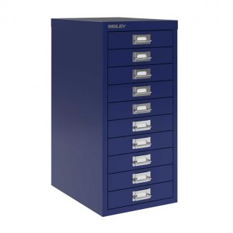 10 Drawer Multi-Drawer Cabinet - Bisley A3 - Oxford Blue