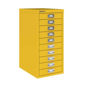 10 Drawer Multi-Drawer Cabinet - Bisley A3-Bisley Steel - Bisley Yellow