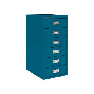 6 Drawer Multi-Drawer Cabinet - Bisley A4 - Azure