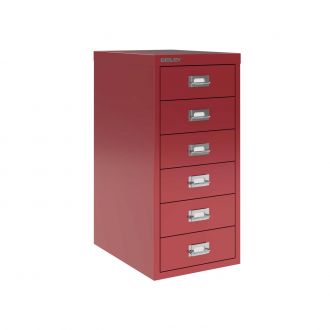 6 Drawer Multi-Drawer Cabinet - Bisley A4 - Cardinal Red