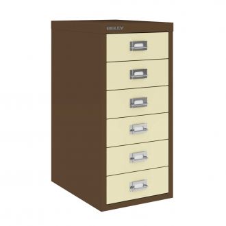 6 Drawer Bisley Multi-Drawer Cabinet-Bisley Steel - Coffee and Cream