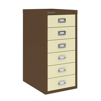 6 Drawer Bisley Multi-Drawer Cabinet-Bisley Steel - Coffee and Cream