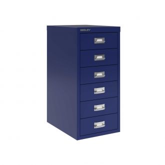 6 Drawer Multi-Drawer Cabinet - Bisley A4 - Oxford Blue
