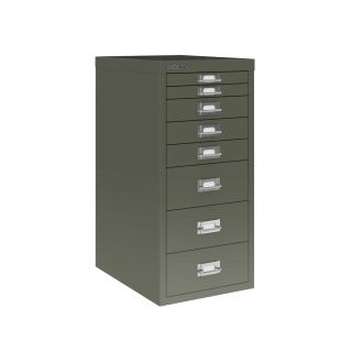 8 Drawer Bisley Multi-Drawer Cabinet-Bisley Steel - Olive Green