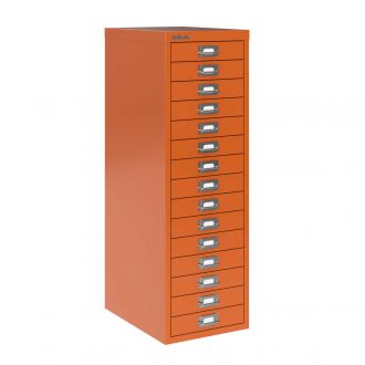 15 Drawer Multi-Drawer Cabinet - Bisley A3-Bisley Steel - Bisley Orange
