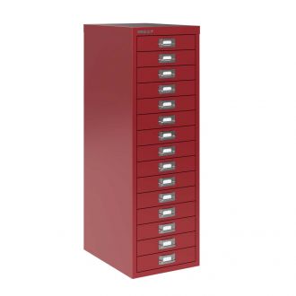 15 Drawer Multi-Drawer Cabinet - Bisley A3 - Cardinal Red