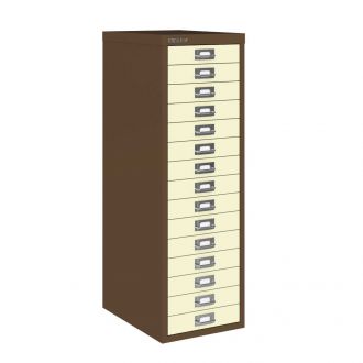 15 Drawer Multi-Drawer Cabinet - Bisley A3-Bisley Steel - Coffee and Cream