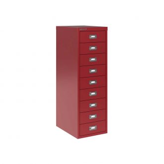 9 Drawer Multi-Drawer Cabinet - Bisley A4 - Cardinal Red