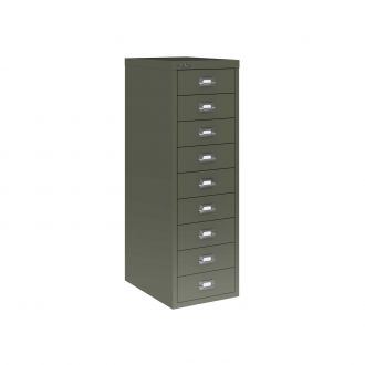 9 Drawer Bisley Multi-Drawer Cabinet-Bisley Steel - Olive Green