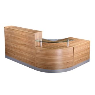 Karbon Reception Desk with Corner Unit-American Black Walnut