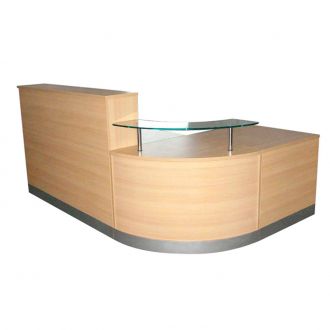 Karbon Reception Desk with Corner Unit-Light Oak