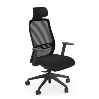 Logic Mesh Task Chair with Headrest - White Frame
