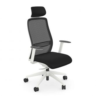 Logic Mesh Task Chair with Headrest - White Frame