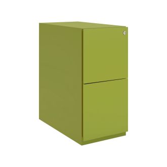 Bisley Note 2 Drawer Slimline Mobile Pedestal - Bisley Green