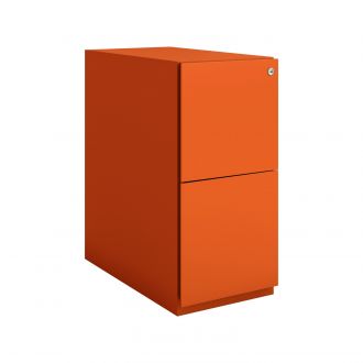 Bisley Note 2 Drawer Slimline Mobile Pedestal-Bisley Steel - Bisley Orange