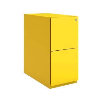 Bisley Note 2 Drawer Slimline Mobile Pedestal-Bisley Steel - Bisley Yellow