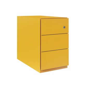 Bisley Note 3 Drawer Mobile Pedestal - 495mm-Bisley Steel - Bisley Yellow