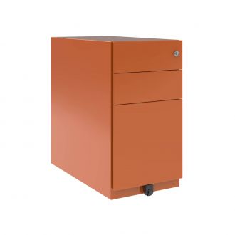 Bisley Note 3 Drawer Slimline Mobile Pedestal-Bisley Steel - Bisley Orange