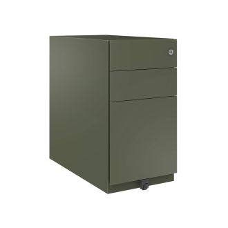 Bisley Note 3 Drawer Slimline Mobile Pedestal-Bisley Steel - Olive Green