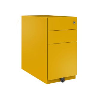 Bisley Note 3 Drawer Slimline Mobile Pedestal-Bisley Steel - Bisley Yellow