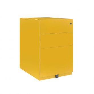 Bisley Note Mobile Pedestal - 3 Drawer - 567mm-Bisley Steel - Bisley Yellow