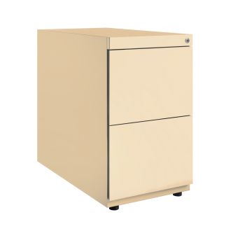 Bisley Note Desk High Pedestal - 2 Drawers-Bisley Steel - Beige