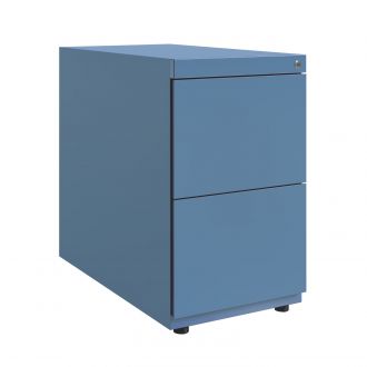 Bisley Note Desk High Pedestal - 2 Drawers-Bisley Steel - Bisley Blue