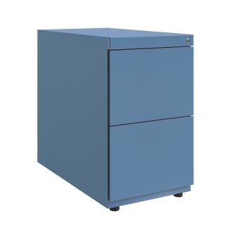 Bisley Note Desk High Pedestal - 2 Drawers-Bisley Steel - Bisley Blue